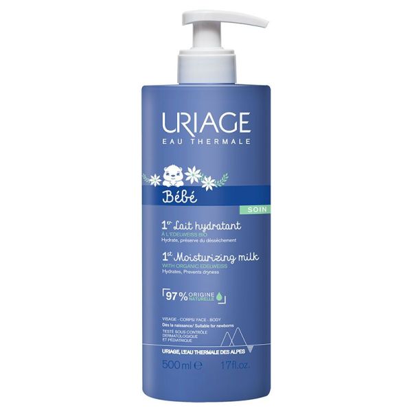 Uriage Bébé 1er Lait Hydratant - 500 ml - Soin Quotidien Nourrissant et Protecteur