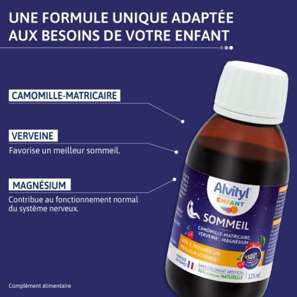 Alvityl Enfant Solution Buvable Sommeil en Forme de Sirop 125 ml - Goût Cerise