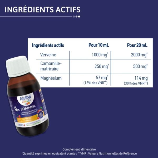 Alvityl Enfant Solution Buvable Sommeil en Forme de Sirop 125 ml - Goût Cerise