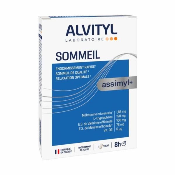 Alvityl Assimyl+ Sommeil 30 comprimés - Endormissement rapide et sommeil de qualité