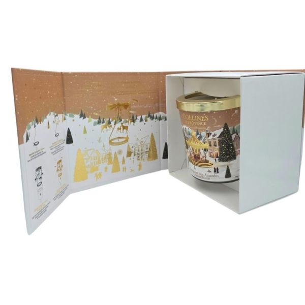 Collines de Provence Bougie Parfumée Carrousel Croquant aux Amandes 360g - Ambiance féérique et fragrance gourmande