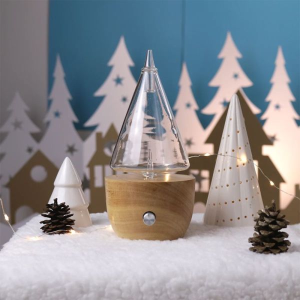 Puressentiel Diffuseur à Nébulisation en bois naturel I'Conic – Diffusion pure grand espace
