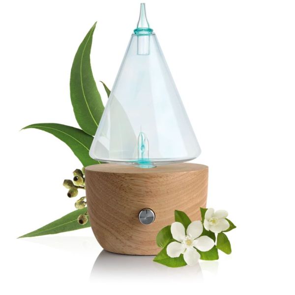 Puressentiel Diffuseur à Nébulisation en bois naturel I'Conic – Diffusion pure grand espace