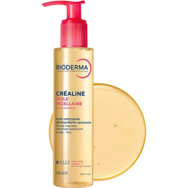 Bioderma Créaline Huile Micellaire 150 ml – Huile nettoyante et démaquillante peaux sensibles