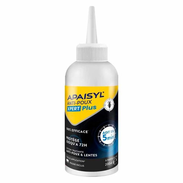 Apaisyl Anti-Poux Xpert Plus - 200ml - Lotion anti-poux et lentes - Élimination rapide des poux