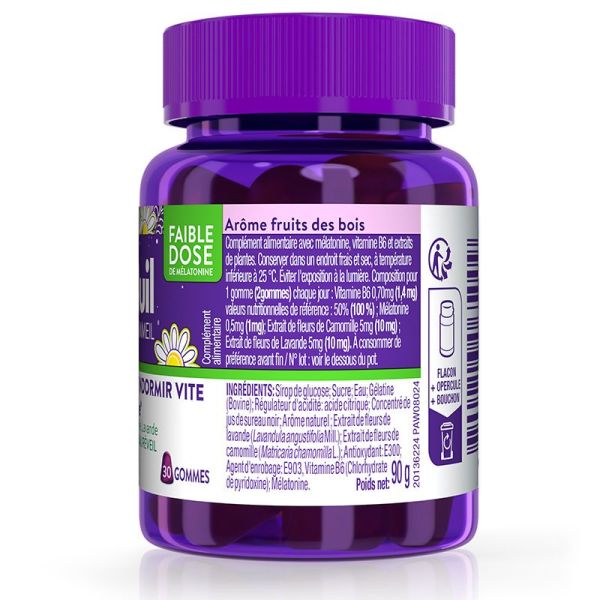 ZzzQuil Doux 30 Gummies Arôme Fruits des Bois - Complément alimentaire pour le sommeil, aide à s'endormir vite