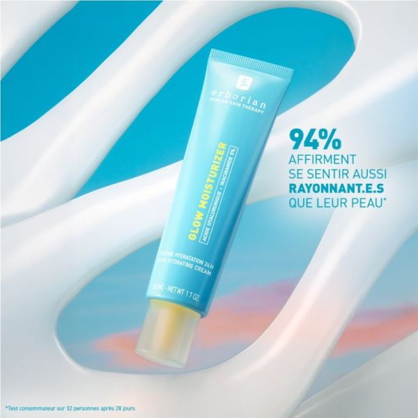 Erborian Glow Moisturizer 50 ml - Crème hydratante 24h effet glass skin