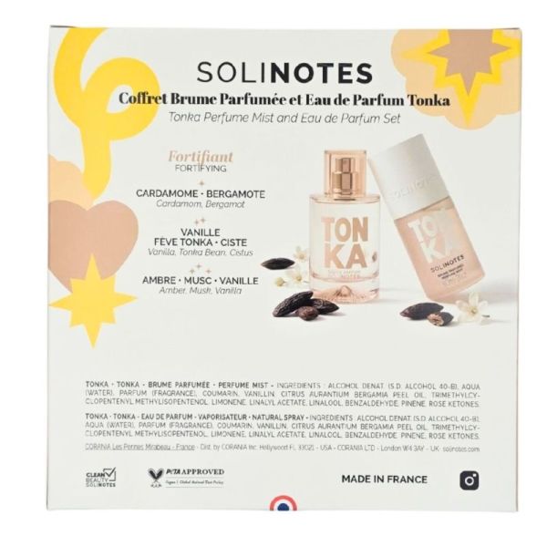 Solinotes Coffret Brume Parfumée et Eau de Parfum Tonka - Parfum ambré et vanillé