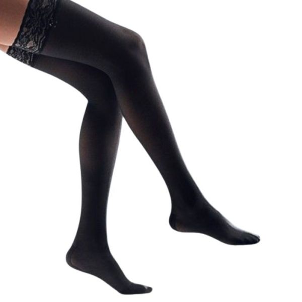 Thuasne Venoflex Secret Classe 2 Bas de Contention Femme Noir - Long - Taille 1