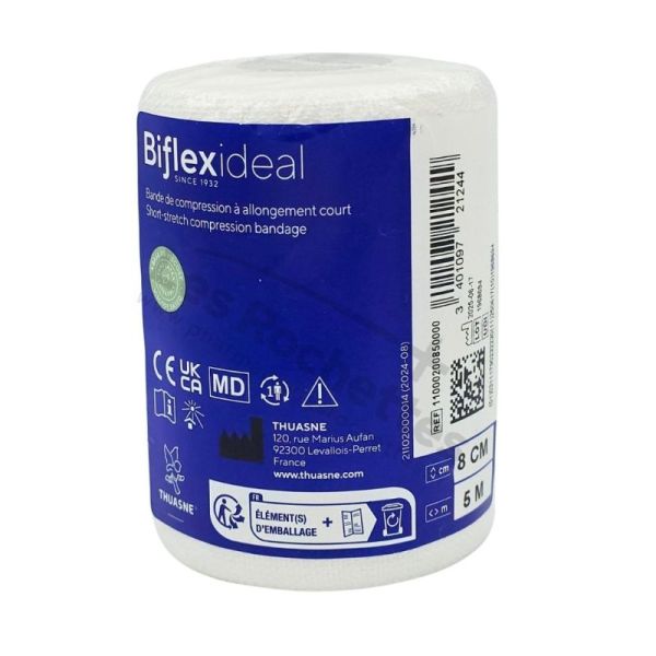 Thuasne Biflexideal - Bande de compression à allongement court - 8cmx5m