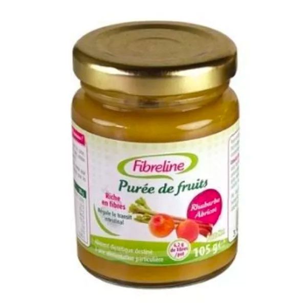 Délical Fibreline Purée de Rhubarbe/Abricot - Riche en Fibre et Transit Intestinal - 105g