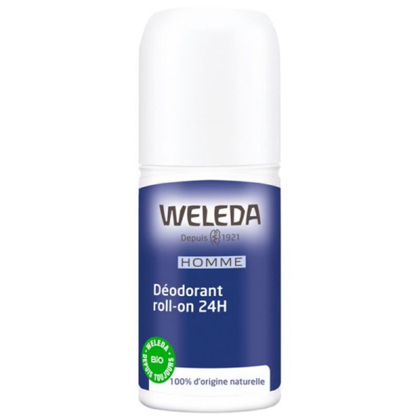 Weleda Déodorant Homme Roll-on 24H - 50 ml - Fraîcheur naturelle et protection efficace