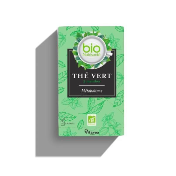BioNutrisanté Thé vert Métabolisme BIO 20 sachets - Aide à la perte de poids et au métabolisme