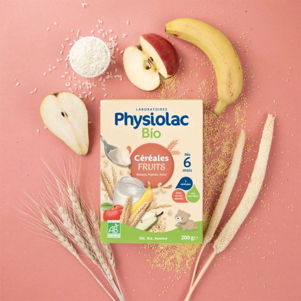 Physiolac Bio Céréales Fruits Dès 6 Mois 200g – Diversification alimentaire bio