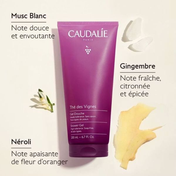 Caudalie Thé des Vignes Gel Douche 200ml - Nettoie en douceur et parfume la peau