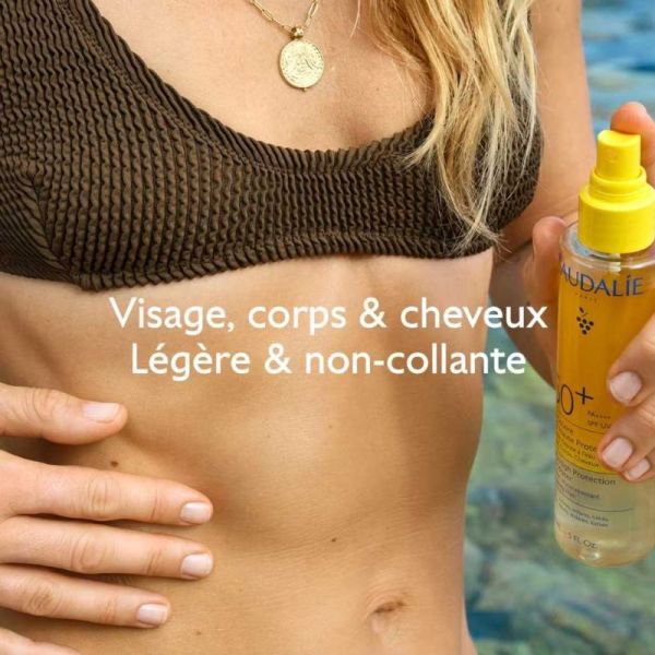 Caudalie Eau Solaire SPF50+ 150 ml - Protection invisible visage, corps et cheveux