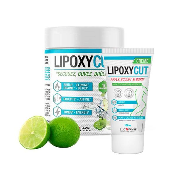 Eric Favre Lipoxycut Pomme Verte & Citron Vert 120g - Silhouette Affinée et Tonique + Crème 150ml OFFERTE