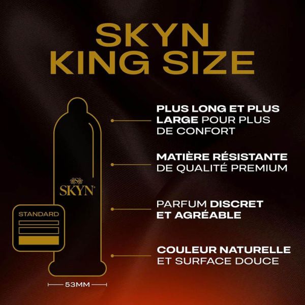 Skyn King Size - Préservatifs Grandes Tailles - Sans Latex - 10 Préservatifs