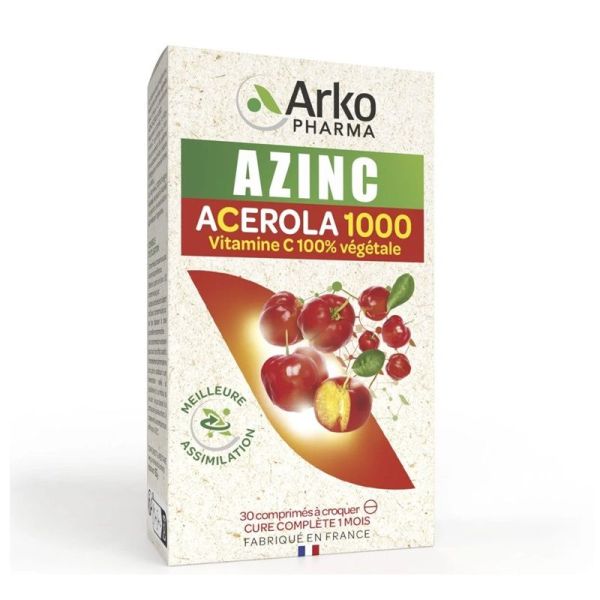 Arkopharma Azinc Acérola 1000 - 30 Comprimés à Croquer