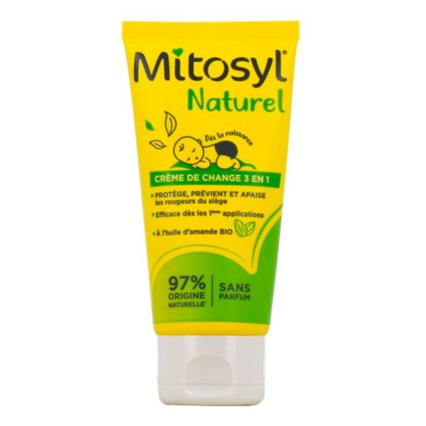 Mitosyl Naturel Crème de Change 3 en 1 - Pour Bébés - Protège, Répare et Apaise - 70ml