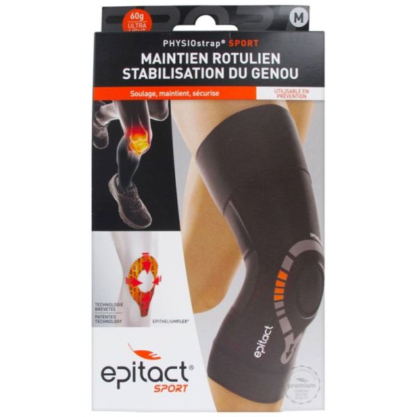 Epitact Genouillère Physiostrap Sport - Taille : M - Soulage les Pathologies Rotuliennes - 1 unité