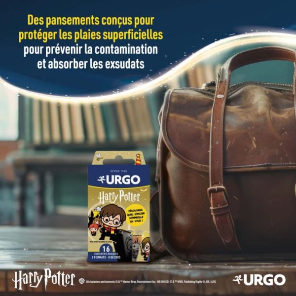 Urgo Pansements Harry Potter pour Enfants - 16 Pansements - Protège les petits bobos avec douceur et magie