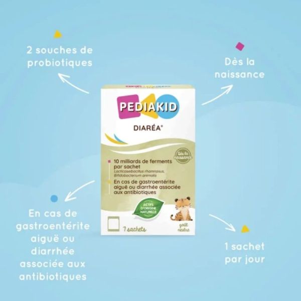 Pediakid Diaréa Boîte de 7 sachets – Réduction des diarrhées et gastro-entérites