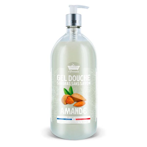 Les Petits Bains de Provence Gel Douche - 1 Litre - Senteur : Amande - Surgras & sans savon