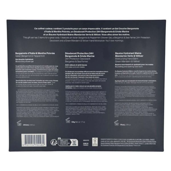 Horace Coffret Cadeau Corps Gel Douche 250ml + Déodorant 50g + Baume Mains 75ml - Hygiène, fraîcheur et hydratation au quotidien