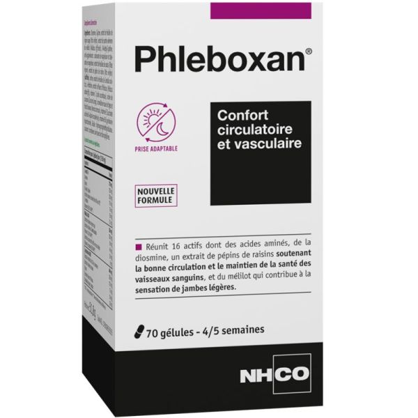 NHCO Phleboxan - 70 gélules - Jambes légères et soutien veino-lymphatique