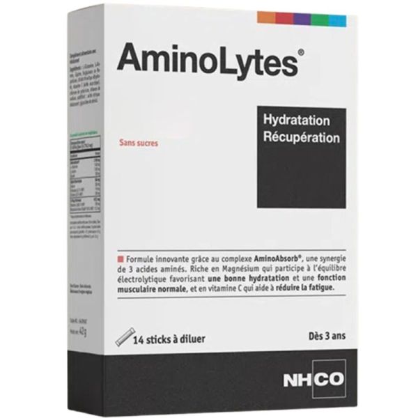 NHCO AminoLytes Hydratation et Récupération 14 Sticks Citron – Énergie et muscles