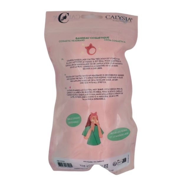 Calysia Maquillage Bandeau Cosmétique Extensible Rose Taille Unique - Accessoire douceur pour soin et maquillage du visage