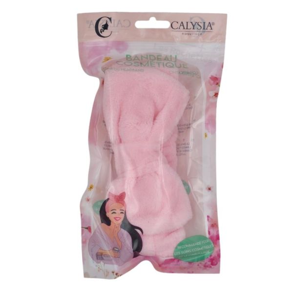 Calysia Maquillage Bandeau Cosmétique Extensible Rose Taille Unique - Accessoire douceur pour soin et maquillage du visage