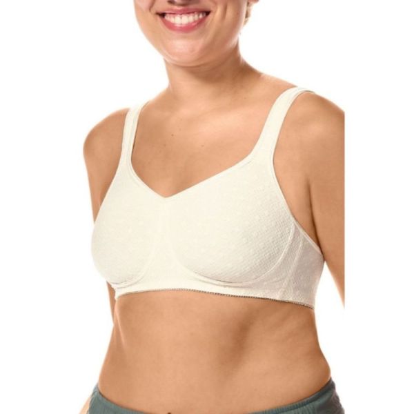 Amoena Tiana sans armatures 100 C - Ivoire - Soutien-gorge post-opératoire doux avec poches pour prothèses