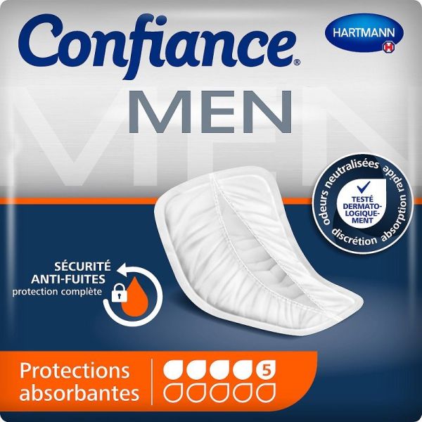 Confiance Men Pads Protections Absorbantes 5 Gouttes - 14 Pièces