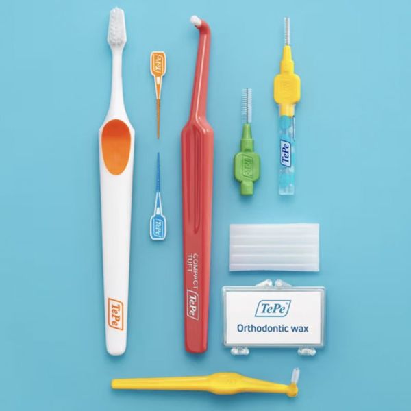 TePe Kit Orthodontie - 6 Essentiels - Hygiène complète et protection optimale pendant le traitement orthodontique