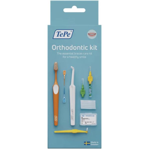 TePe Kit Orthodontie - 6 Essentiels - Hygiène complète et protection optimale pendant le traitement orthodontique