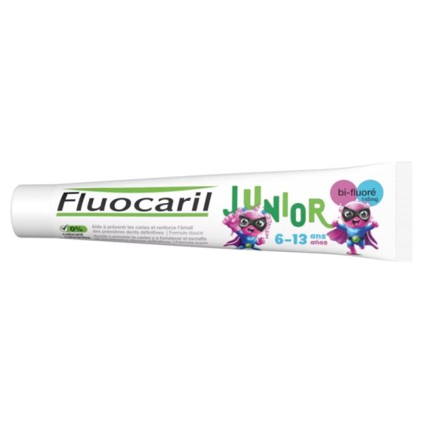 Fluocaril Dentifrice Junior 6-13 ans Gel Bubble Gum 145mg 75ml - Fortification des premières dents définitives