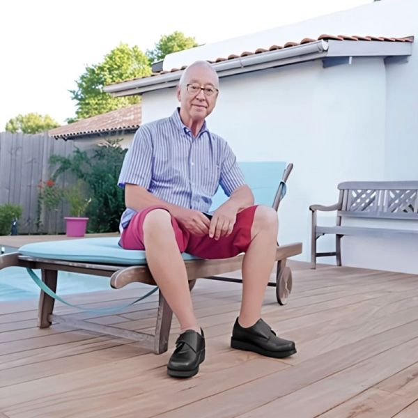 Dr Comfort CHUT Pat Noir - Chaussures Confort Homme Pieds Diabétiques