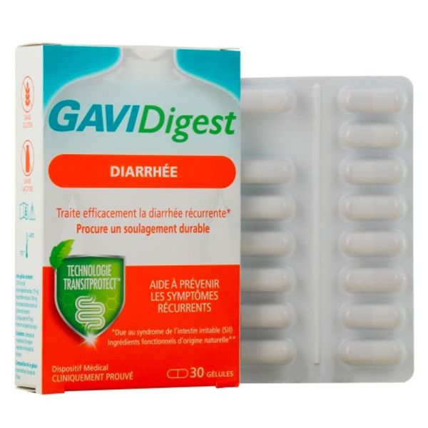 Reckitt Benckiser Healthcare GAVIDigest Diarrhée - Contre l'Intestin Irritable - 30 gélules