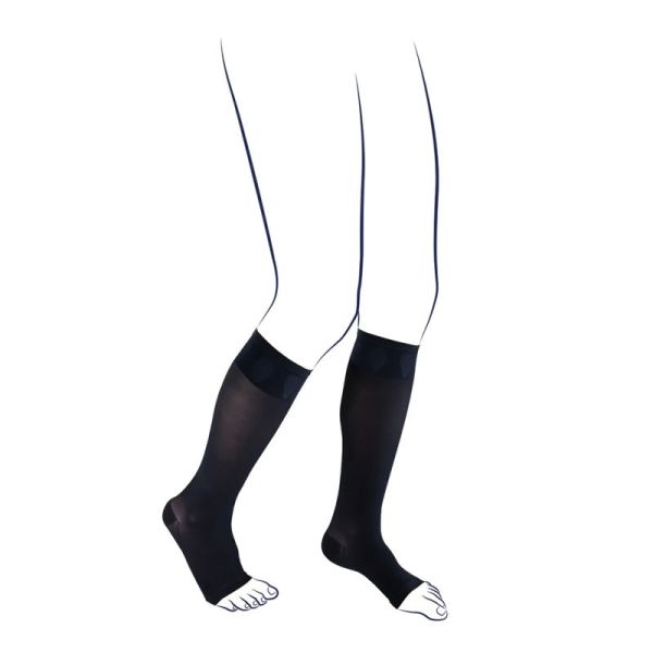 Thuasne Venoflex Kokoon Absolu Pieds Ouverts Chaussettes de Contention Femme Classe 2 Long – Douceur et orteils libres