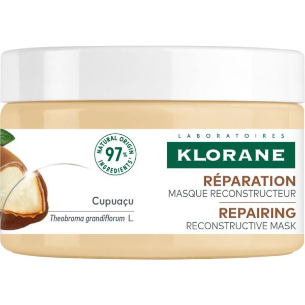 Klorane Cupuaçu Réparation Masque Reconstructeur - 250ml - Répare intensément les cheveux très secs et abîmés