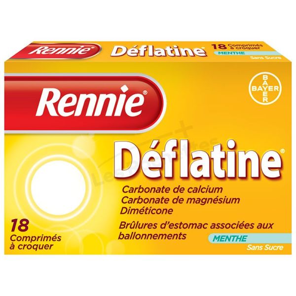 Rennie Deflatine 18 comprimés à croquer