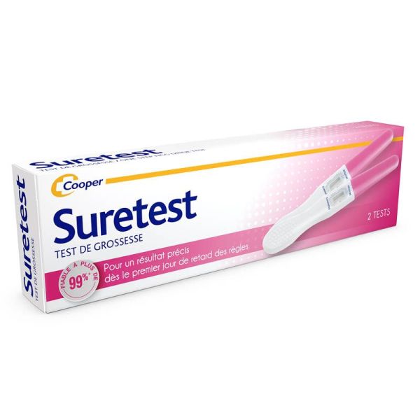 Suretest Test de Grossesse 2 tests - Simple, Rapide & Fiable