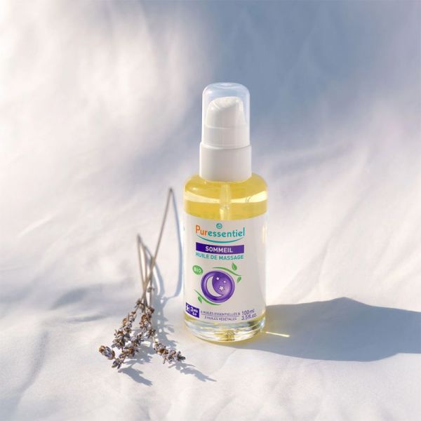 Puressentiel Sommeil Huile de Massage Lavande-Néroli Bio 100 ml – Favorise la relaxation et un sommeil serein