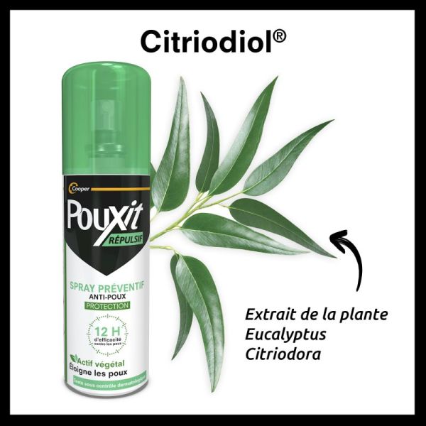 Pouxit Répulsif Spray Préventif Anti-Poux - 75ml - Prévention efficace contre les poux dès 3 ans