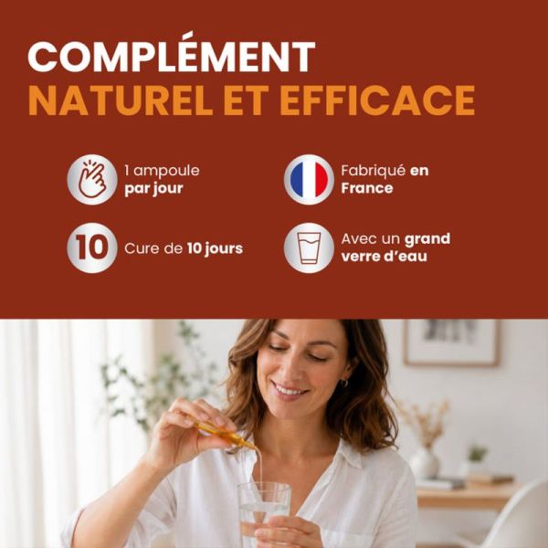 Santarome Reishi Lion's Mane Chaga Cordyceps Bio 10 Ampoules – Immunité et vitalité