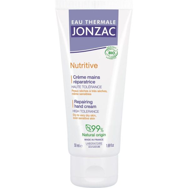 Eau Thermale Jonzac Nutritive Crème Mains Réparatrice Bio - 50 ml - Nourrit, répare et adoucit les mains sèches
