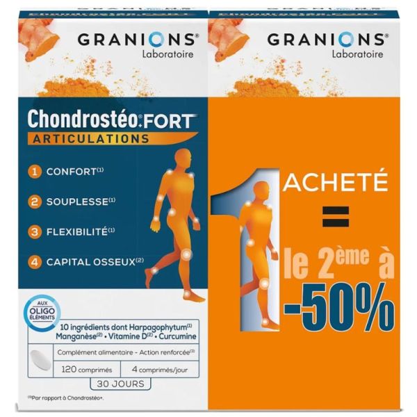 Granions Chondrostéo+ Fort Douleurs Articulaires - Lot de 2 × 120 Comprimés