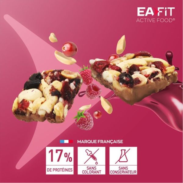 Eafit La Barre Protéinée Fruits Rouges & Noix 40g – Barre protéinée végétale aux fruits rouges et noix